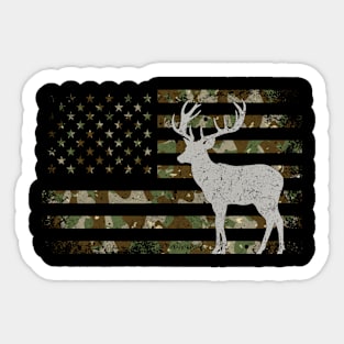 Deer USA flag camoflag  Hunting Hunter  Elk Buck vintage Sticker